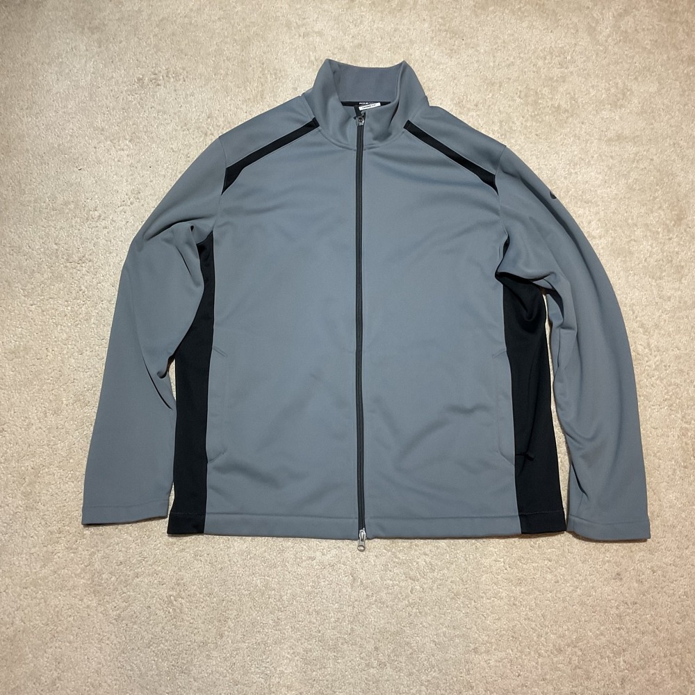Nike Golf Therma Fit Jacket Mens XL Gray Full Zip Performance Golf Jacket Nike T